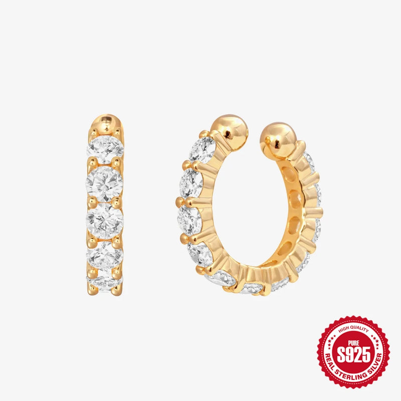 925 Sterling Silver CZ Hoop Earrings for Women Wedding Jewelry
