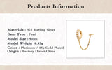 925 Silver Pearl Circle Chain Stud Earrings Women Piercing Studs
