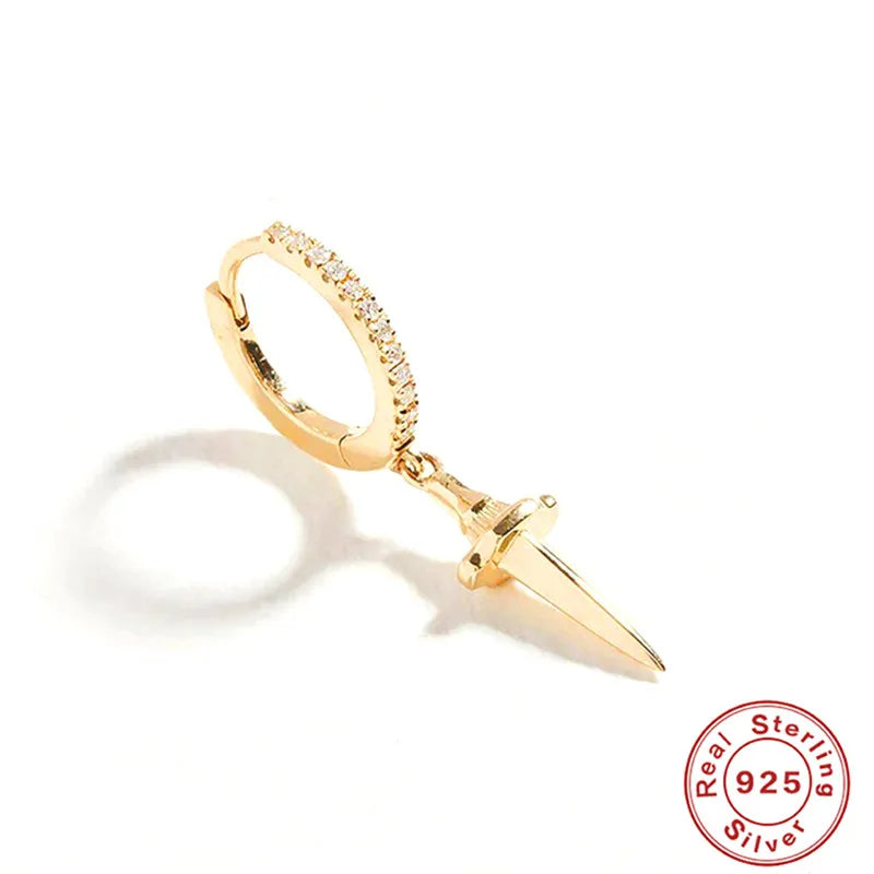 925 Sterling Silver Wind Dagger Pendant Earring