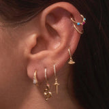 925 Sterling Silver Wind Dagger Pendant Earring