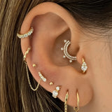 Geometric Stud Earrings, 925 Silver for Women