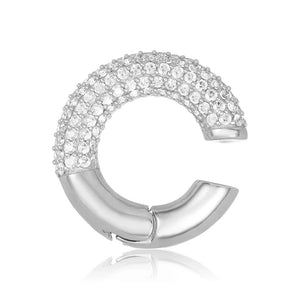 Gold Zircon Pave Ear Cuffs - No Piercing - Chunky Thick Clip Earrings