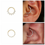 925 Silver CZ Pave Daith Hoop Earrings, Versatile Jewelry