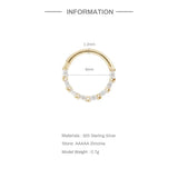 925 Silver CZ Pave Daith Hoop Earrings, Versatile Jewelry