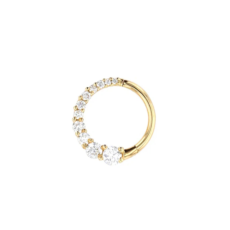 925 Silver CZ Pave Daith Hoop Earrings, Versatile Jewelry