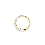 925 Sterling Silver CZ Zircon Pave Daith Hoop Earrings