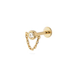 925 Silver Flat End Earrings Zircon Design
