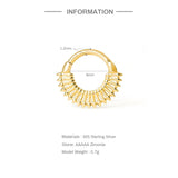 925 Silver CZ Zircon Hoop Earrings Punk Jewelry