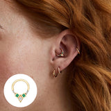 925 Silver CZ Zircon Piercing Hoops Daith Huggie Earrings