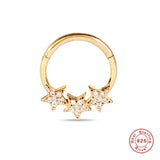925 Silver CZ Zircon Piercing Hoops Daith Huggie Earrings