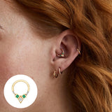 925 Silver CZ Zircon Hoop Earrings Punk Jewelry