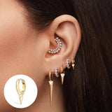 925 Silver CZ Zircon Hoop Earrings Punk Jewelry
