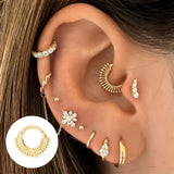 925 Silver CZ Zircon Hoop Earrings Punk Jewelry