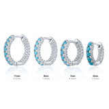 925 Silver Turquoise Hoop Earrings for Women 7/9/11mm Huggie Earring