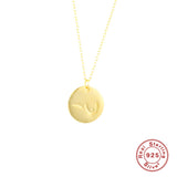 925 Silver Necklace Women Mother's Gift Round Pendant Chain Collars