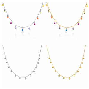 S925 Sterling Silver Necklaces 18k Diamond Choker