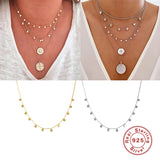 S925 Sterling Silver Necklaces 18k Diamond Choker