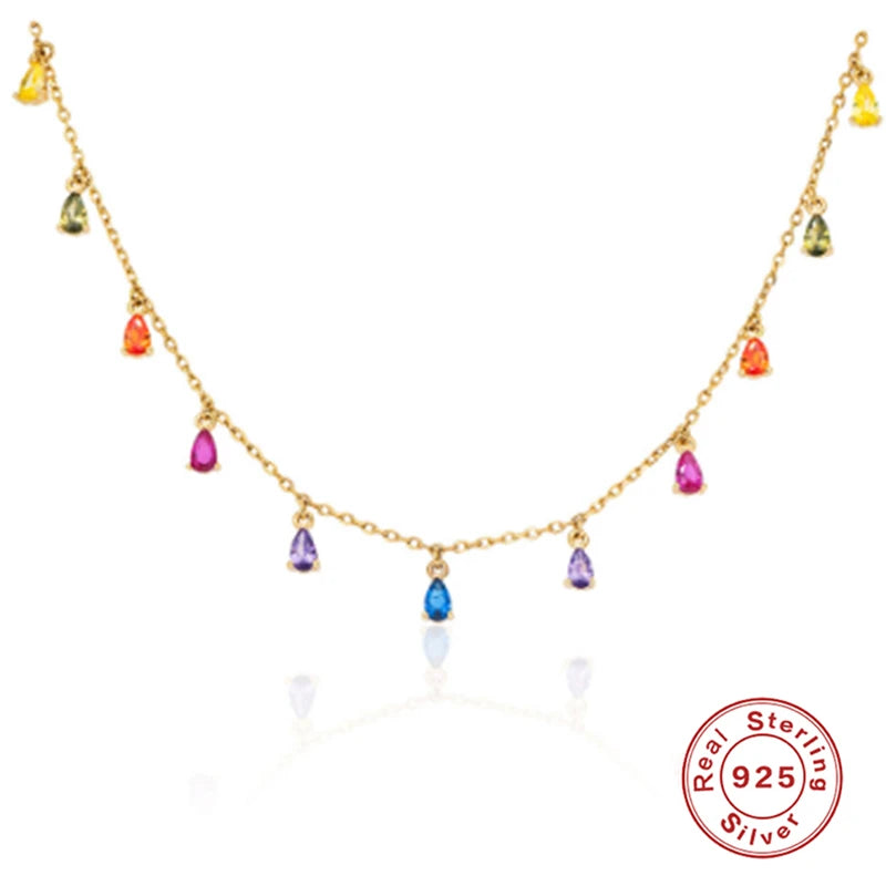 S925 Sterling Silver Necklaces 18k Diamond Choker
