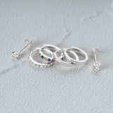 925 Silver Zircon Huggie Earrings 18k Hoop Stud Fine Jewelry