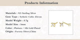 925 Silver Clear Zircon Stud Earrings Minimalist Rhinestone Jewelry Set