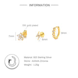 925 Silver Zircon Flower Lightning Studs Jewelry Set