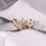925 Silver Zircon Flower Lightning Studs Jewelry Set