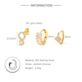 925 Silver Zorcon Evil Eye Stud Earrings Set for Women
