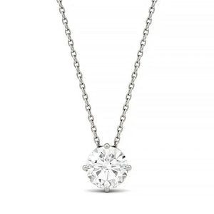 6.5mm Moissanite Stone Pendant Necklace 925 Sterling Silver Women's Gift