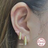 925 Sterling Silver Huggie Earrings Pearl Hoop Earring Jewelry Brincos