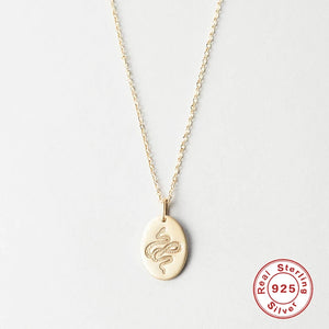 925 Silver Snake Totem Pendant Necklace