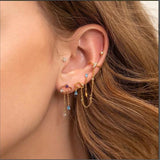 925 Silver Zircon Tassels Stud Earrings For Women