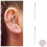 925 Silver Zircon Stud Earrings Women Ear Climber