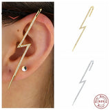 925 Silver Zircon Stud Earrings Women Ear Climber