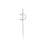 925 Silver Zircon Stud Earrings Women Ear Climber