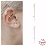 925 Silver Zircon Stud Earrings Women Ear Climber