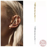 925 Silver Zircon Stud Earrings Women Ear Climber