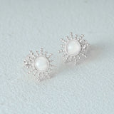 925 Silver Opal Sun Piercing Earrings Retro Jewelry Gift