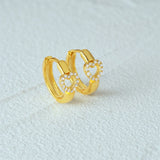 925 Silver Heart Gem Hoop Earrings Valentine Gift