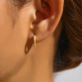 925 Silver Heart Gem Hoop Earrings Valentine Gift