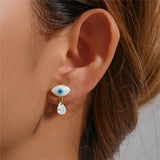 925 Silver Evil Eye Zircon Dangle Earrings Women Gift