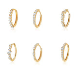 925 Silver 10mm Circle CZ Zircon Huggie Earrings Women Cartilage