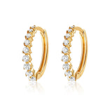 925 Silver 10mm Circle CZ Zircon Huggie Earrings Women Cartilage