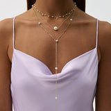 925 Silver 10mm Round Pearl Pendant Necklace 18K Plated Choker