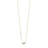 925 Silver 10mm Round Pearl Pendant Necklace 18K Plated Choker
