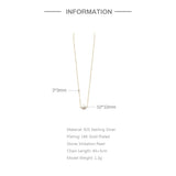 925 Silver 10mm Round Pearl Pendant Necklace 18K Plated Choker