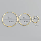 925 Silver Big Circle Hoop Earrings Exaggerate Style