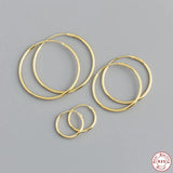 925 Silver Big Circle Hoop Earrings Exaggerate Style