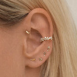 925 Silver Zodiac Stud Earrings CZ Zircon Constellation Jewelry Gift
