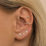 925 Silver Zodiac Stud Earrings CZ Zircon Constellation Jewelry Gift