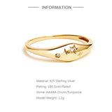 925 Silver Zodiac Star Ring Colorful Birthstone Jewelry